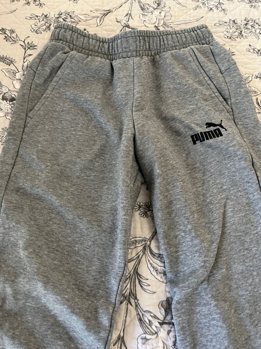 Puma Women’s Grey Jogger Sweatpants with Black Logo